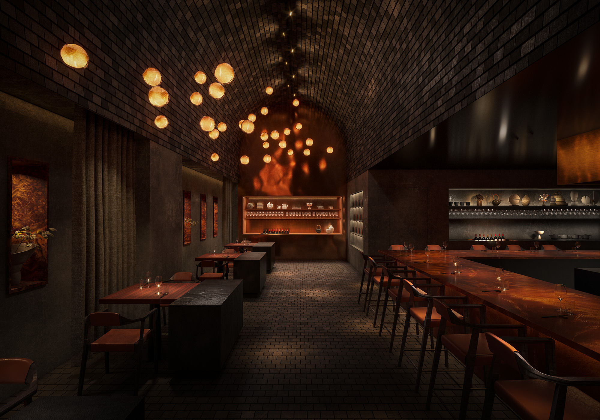 3D visualisering av Studio Frantzén Dubai dining room